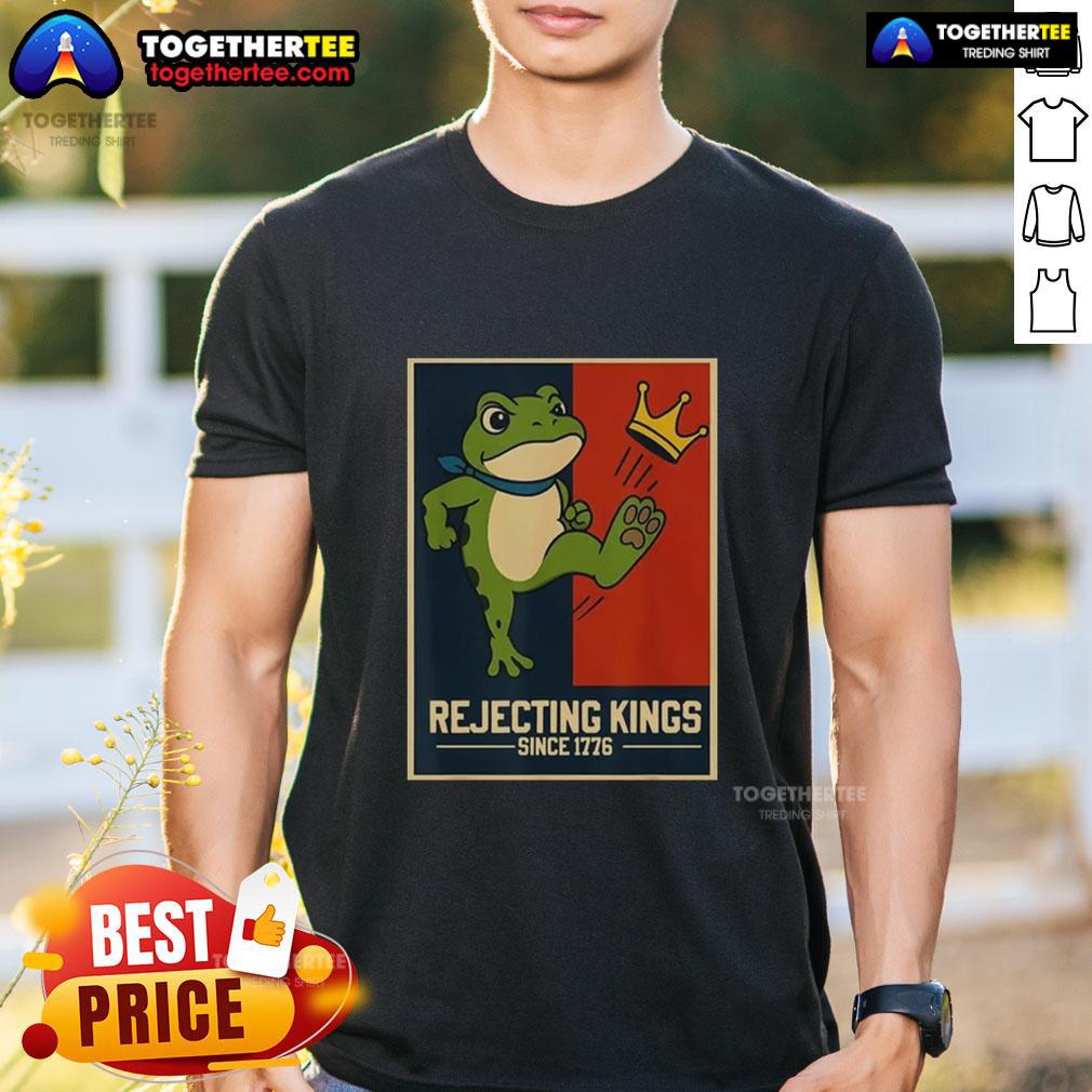 Original Rejecting Kings Since 1776 Portland Frog T Shirt Original Rejecting Kings Since 1776 Portland Frog T-Shirt featuring a vibrant frog design on a stylish tee.