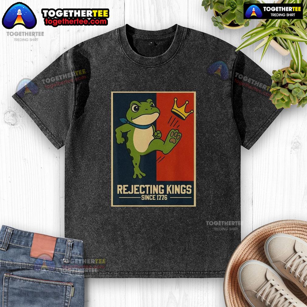 Original Rejecting Kings Since 1776 Portland Frog Washed T Shirt Original Rejecting Kings Since 1776 Portland Frog Washed T-Shirt featuring a unique design and vibrant colors.