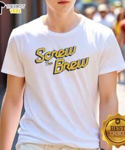 Original Screw The Brew Milwaukee Brewers T-Shirt featuring bold graphics and a stylish design for fans.