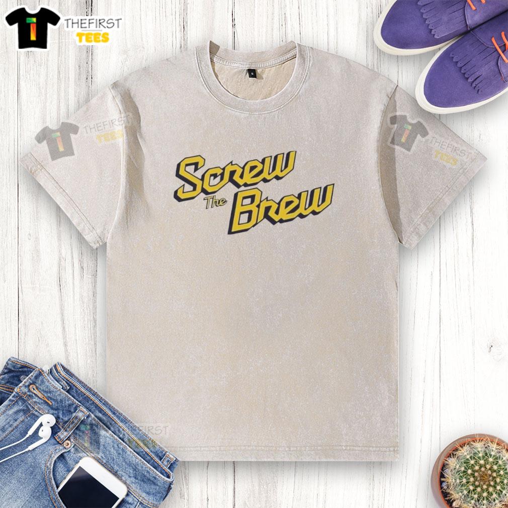 original-screw-the-brew-milwaukee-brewers-washed-t-shirt Original Screw The Brew Milwaukee Brewers washed t-shirt featuring a vintage design and relaxed fit.