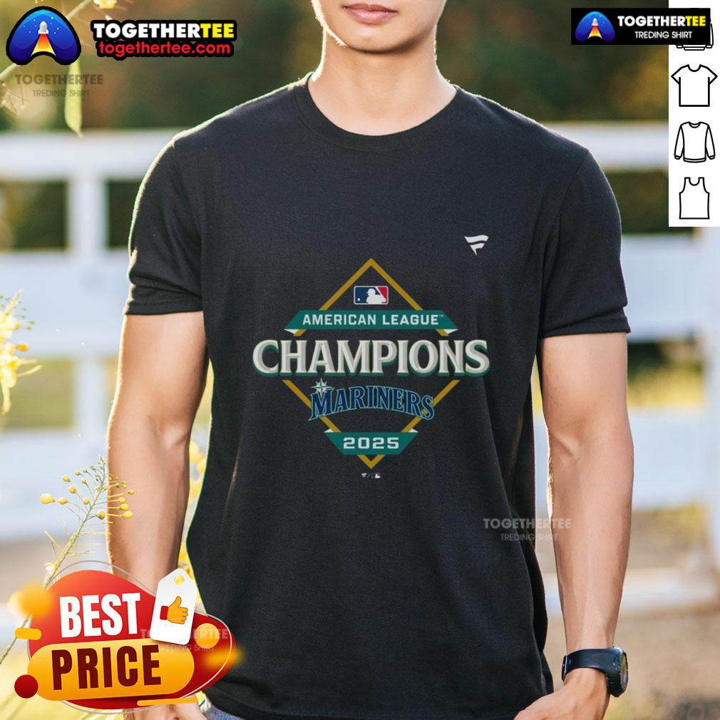 Original Seattle Mariners 2025 American League Championship Series ALCS Champions T-Shirt Alt Text: Original Seattle Mariners 2025 ALCS Championship T-Shirt featuring team logo and vibrant design for fans.
