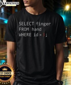 Original Select Finger T-Shirt featuring Id 3 code snippet design, perfect for tech enthusiasts and programmers.