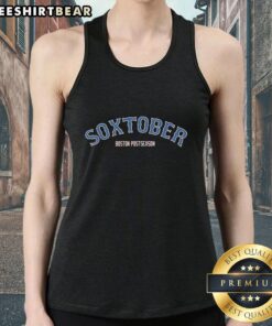 Alt Text: Original Soxtober Boston Red Sox postseason tank top featuring team colors and logo, perfect for fans celebrating playoffs.
