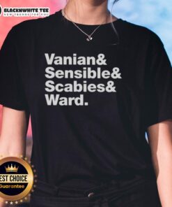 Original Vanian Sensible Scabies and Ward Ladies Tee featuring a unique graphic design for fans and collectors.