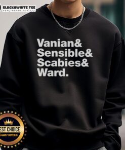 Alt Text: Original Vanian Sensible Scabies and Ward sweatshirt in stylish design, perfect for casual wear and unique fashion.