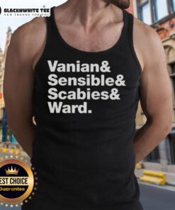 Alt Text: Original Vanian Sensible Scabies and Ward tank top featuring unique design and vibrant colors for stylish casual wear.