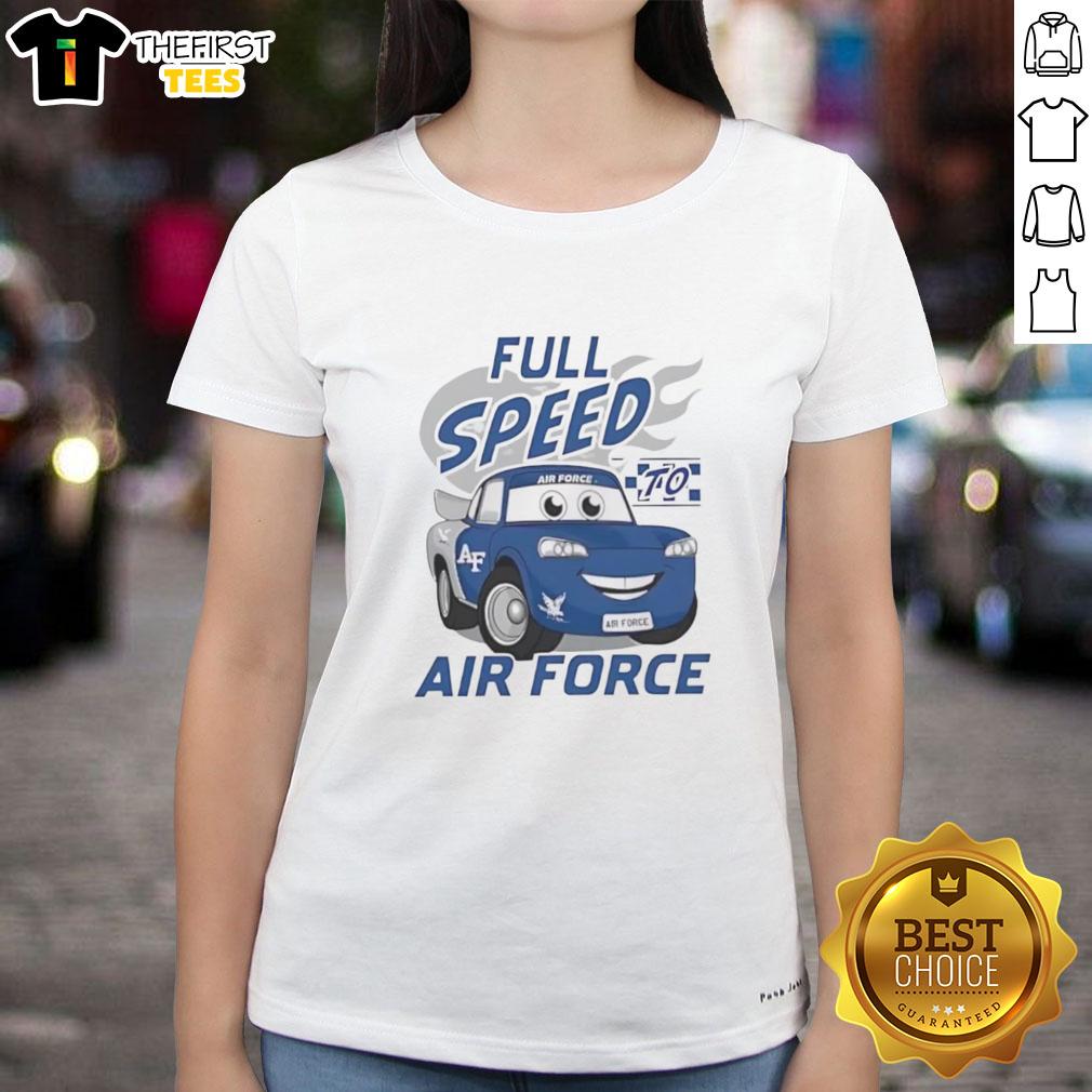 original-vive-la-fete-full-speed-air-force-falcons-ladies-tee Alt Text: Original Vive La Fete Full Speed Air Force Falcons Ladies Tee in navy blue with stylish graphics for fans.