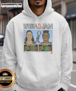 Alt Text: Original WNBA Jam Aces 2025 Champs hoodie featuring Wilson and Loyd, perfect for fans and collectors.