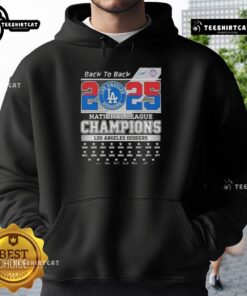 Premium 2025 Los Angeles Dodgers National League Champions hoodie showcasing team pride and stylish design.