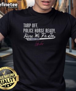 Premium 2025 Division Champs Toronto Blue Jays T-shirt featuring George Springer and a police horse ready for the game.