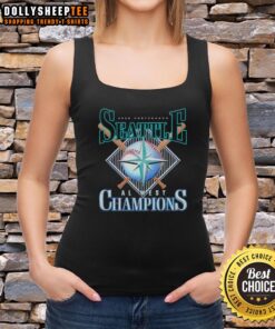 Alt Text: Premium 2025 Seattle Mariners AL West Champions tank top, featuring team colors and logo for fans and collectors.