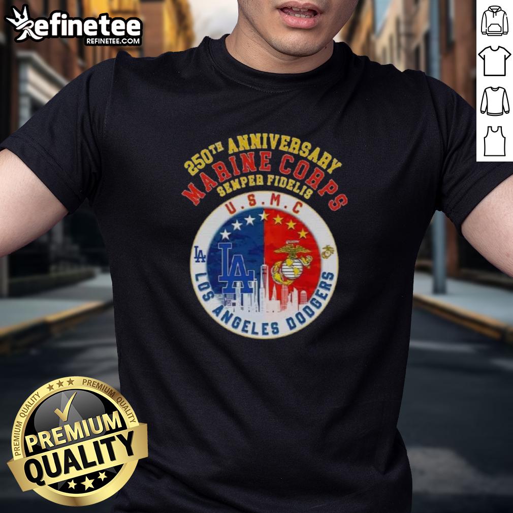 premium-250th-anniversary-marine-corps-semper-fidelis-u-s-m-c-los-angeles-dodgers-baseball-skyline-t-shirt Premium 250th Anniversary Marine Corps Semper Fidelis U.S.M.C Dodgers Baseball T-Shirt featuring Los Angeles skyline.
