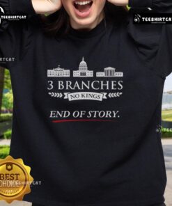 Alt Text: Premium 3 Branches No Kings End Of Story Sweatshirt featuring stylish design and comfortable fit for casual wear.