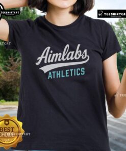 Premium Aimlabs Athletics Logo on a stylish ladies tee, perfect for sports enthusiasts and casual wear.