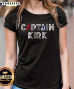Premium Alejandro Kirk Toronto Blue Jays Ladies Tee showcasing Captain Kirk design and vibrant team colors.