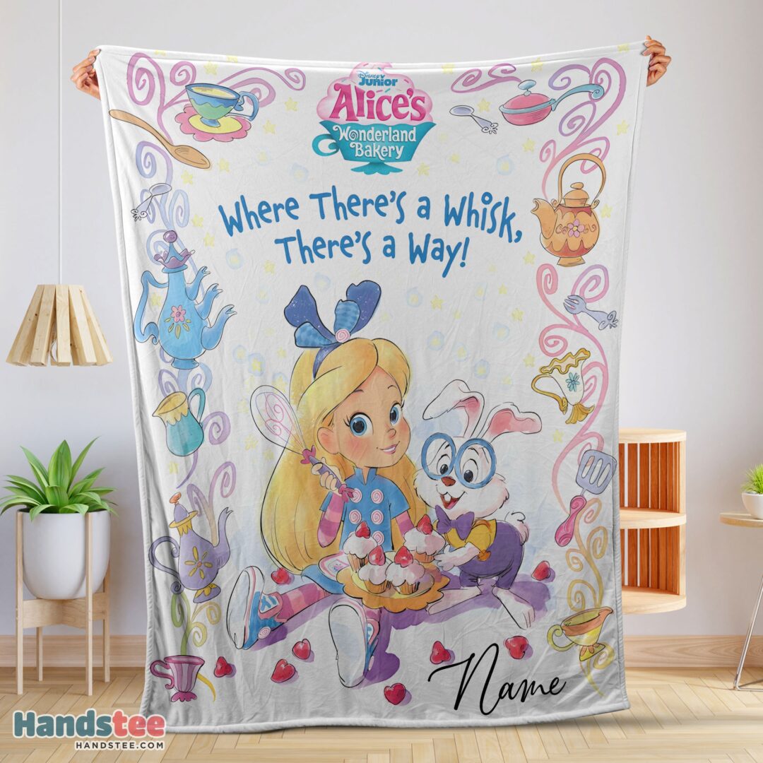 premium-alices-wonderland-bakery-disney-junior-blanket-fleece-customized-blanket-mk-01 Premium Alice's Wonderland Bakery Disney Junior Blanket Fleece Customized Blanket