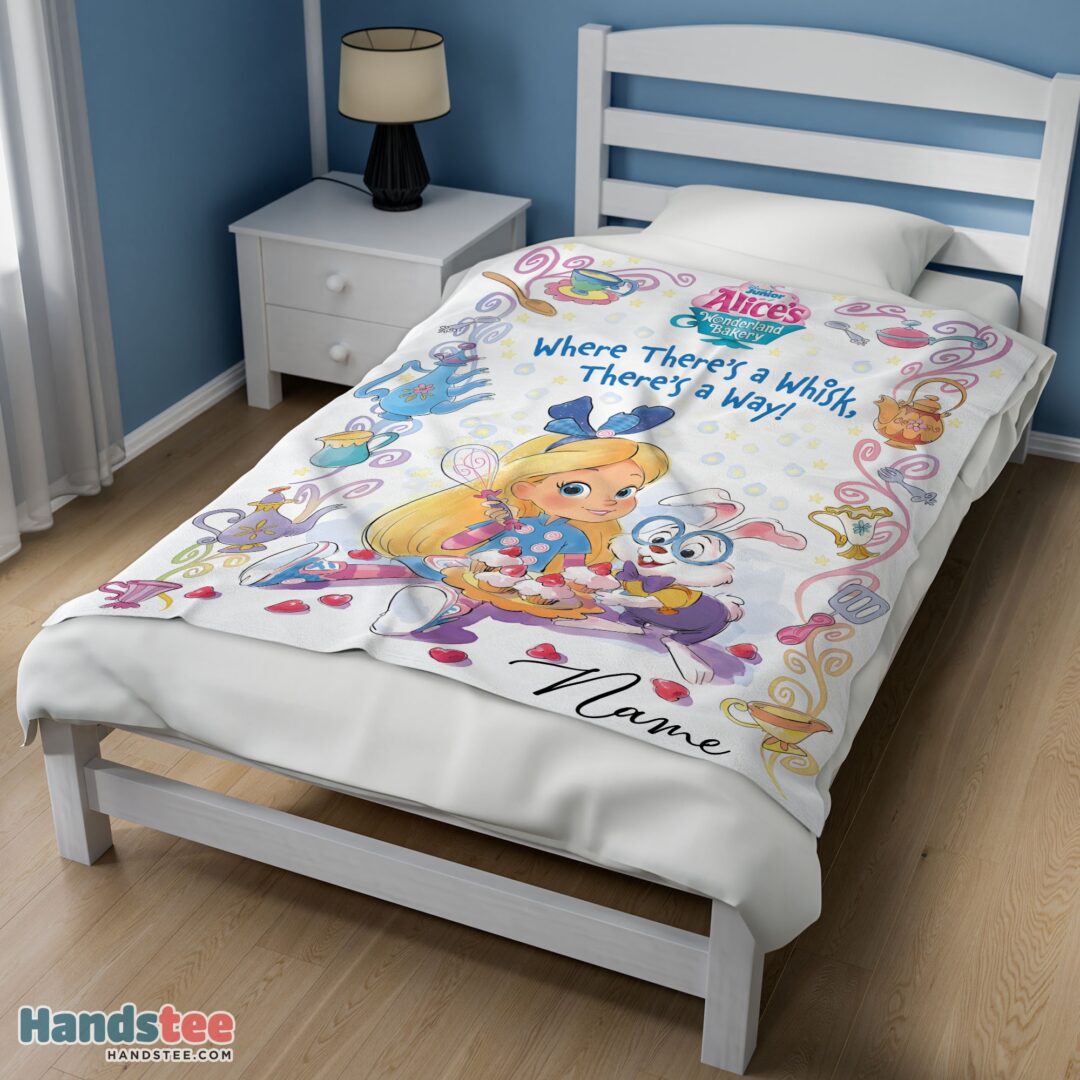 premium-alices-wonderland-bakery-disney-junior-blanket-fleece-customized-blanket-mk-02 Premium Alice's Wonderland Bakery Disney Junior Blanket Fleece Customized Blanket - Image 3