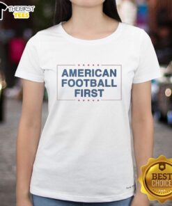 Premium American Football First Logo Ladies Tee featuring a stylish design perfect for female fans of the sport.