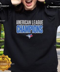 Alt Text: Premium American League Champions Toronto Blue Jays 2025 logo sweatshirt featuring vibrant team colors and design.
