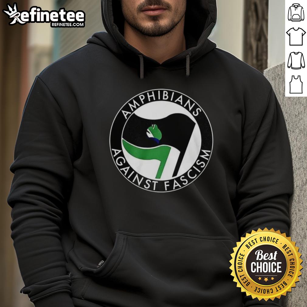premium-amphibians-against-fascism-frog-flag-hoodie Premium Amphibians Against Fascism hoodie featuring a vibrant frog flag design, perfect for eco-conscious activism.
