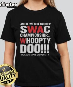 Premium Jackson State University ladies tee celebrating SWAC championship victories, stylish and comfortable design.