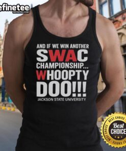 Premium Jackson State University tank top celebrating SWAC Championship victory with bold text design.