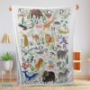 Premium Animal Alphabet A To Z Watercolor Wildlife Blanket Fleece Customized Blanket