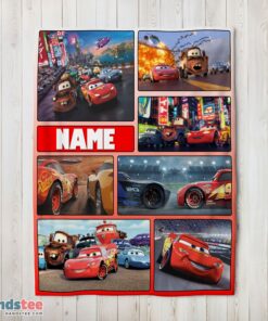 Premium Awesome Disney Pixar Cars Collage Blanket Fleece Customized Blanket