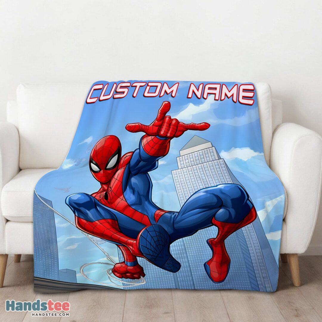 premium-awesome-spider-man-city-swing-blanket-fleece-customized-blanket-mk-01 Premium Awesome Spider Man City Swing Blanket Fleece Customized Blanket - Image 3