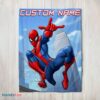 Premium Awesome Spider Man City Swing Blanket Fleece Customized Blanket