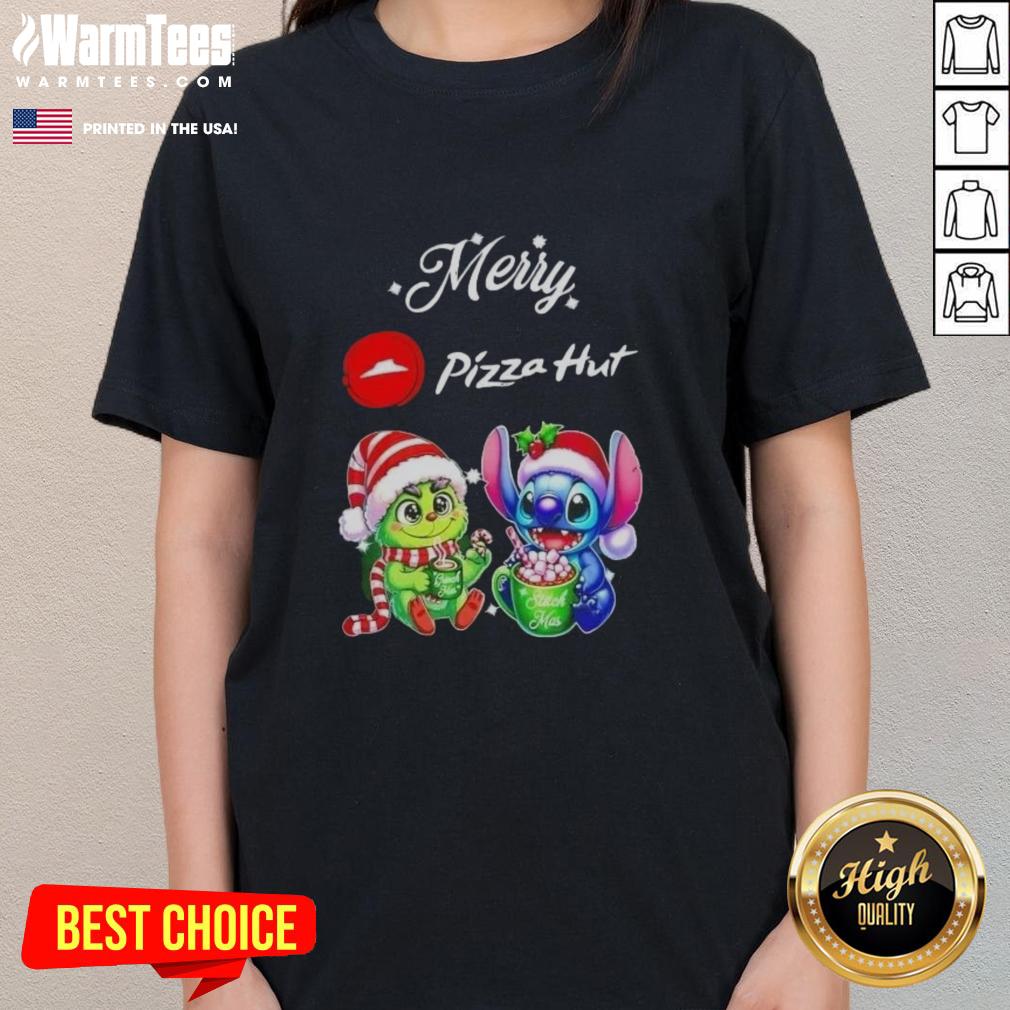 premium-baby-grinch-and-stitch-x-pizza-hut-merry-christmas-ladies-tee Premium Baby Grinch and Stitch X Pizza Hut Merry Christmas Ladies Tee featuring festive designs for holiday cheer.