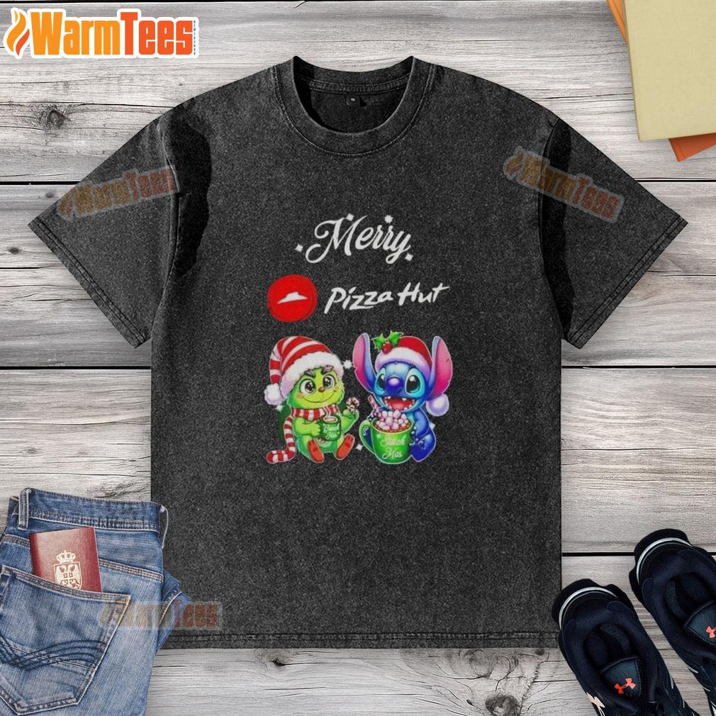 premium-baby-grinch-and-stitch-x-pizza-hut-merry-christmas-washed-t-shirt Premium Baby Grinch and Stitch X Pizza Hut Merry Christmas washed t-shirt featuring vibrant holiday designs.