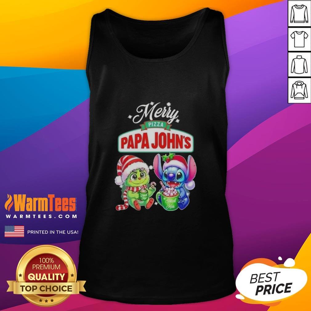premium-baby-grinch-and-stitch-x-pizza-papa-johns-merry-christmas-tank-top Premium Baby Grinch and Stitch X Pizza Papa John's Merry Christmas tank top featuring festive colorful graphics.