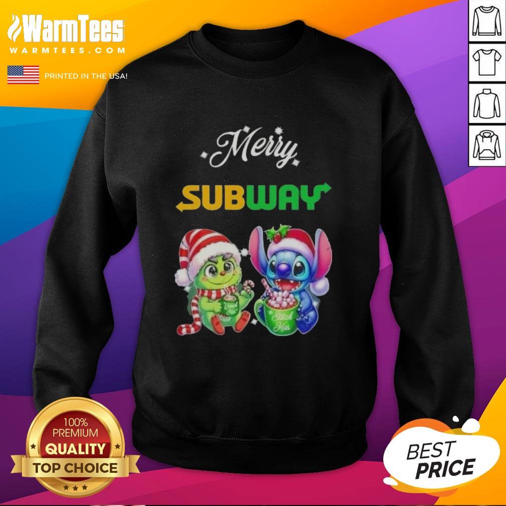 premium-baby-grinch-and-stitch-x-subway-merry-christmas-sweatshirt Alt Text: Premium Baby Grinch and Stitch X Subway Merry Christmas sweatshirt featuring festive designs and vibrant colors.