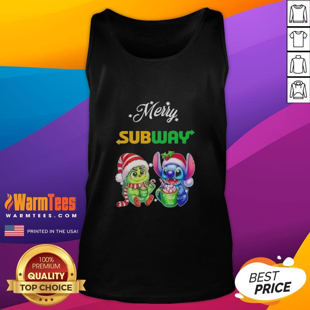 premium-baby-grinch-and-stitch-x-subway-merry-christmas-tank-top Premium Baby Grinch and Stitch X Subway Merry Christmas Tank Top featuring festive graphics for holiday cheer.