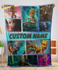 Premium Baby Groot Guardians Of The Galaxy Blanket Fleece Customized Blanket
