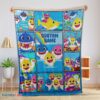 Hot Baby Shark Family & Friends Collage Blanket Fleece Customized Blanket