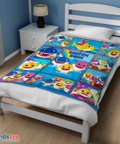 Hot Baby Shark Family & Friends Collage Blanket Fleece Customized Blanket - Image 3