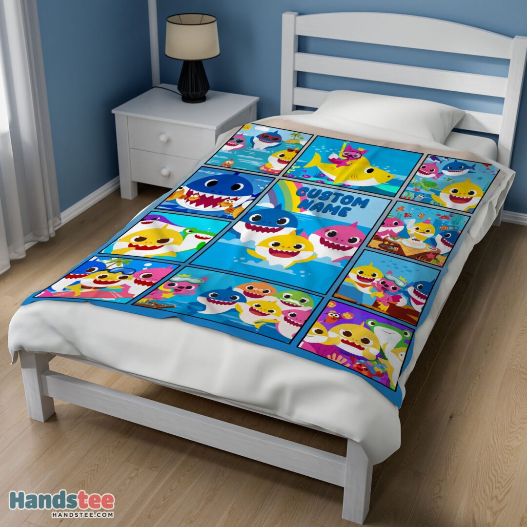 premium-baby-shark-family-friends-collage-blanket-fleece-customized-blanket-mk-02 Hot Baby Shark Family & Friends Collage Blanket Fleece Customized Blanket - Image 3