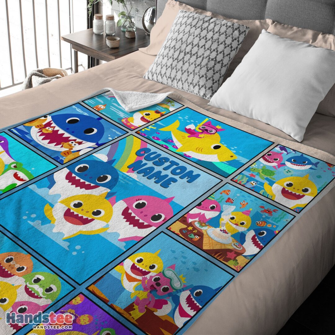 premium-baby-shark-family-friends-collage-blanket-fleece-customized-blanket-mk-03 Hot Baby Shark Family & Friends Collage Blanket Fleece Customized Blanket - Image 4