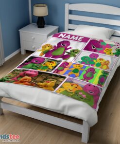 Premium Barney & Friends Characters Collage Blanket Fleece Customized Blanket - Image 4