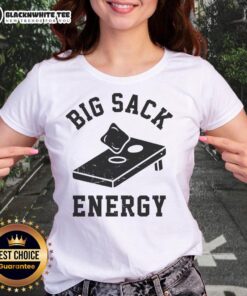 Alt Text: Premium Big Sack Energy Cornhole Ladies Tee in vibrant colors, perfect for cornhole enthusiasts and casual wear.