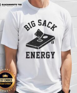 Premium Big Sack Energy Cornhole T-Shirt featuring a vibrant design, perfect for cornhole enthusiasts and casual wear.