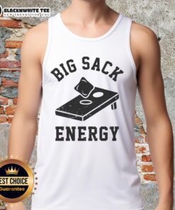 Premium Big Sack Energy Cornhole Tank Top featuring vibrant graphics for ultimate comfort and style during outdoor games.