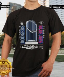 Premium Blue Jays 2025 World Series Match Up T-Shirt featuring bold graphics and team colors for die-hard fans.