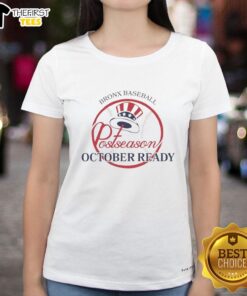 Premium Bronx Baseball New York Yankees 2025 postseason ladies tee in stylish design, perfect for October game days.