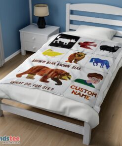 Premium Brown Bear Brown Bear  What Do You See Blanket Fleece Customized Blanket - Image 3