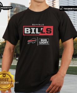 Premium Bud Light Buffalo Bills Team T-Shirt featuring bold team graphics, perfect for fans and game day attire.