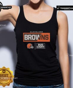 Alt Text: Premium Bud Light Cleveland Browns team tank top featuring bold team colors and logo, perfect for game day attire.