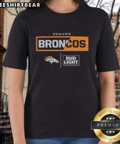 Premium Bud Light Denver Broncos Team Ladies Tee in vibrant colors, perfect for game day and showing team spirit.
